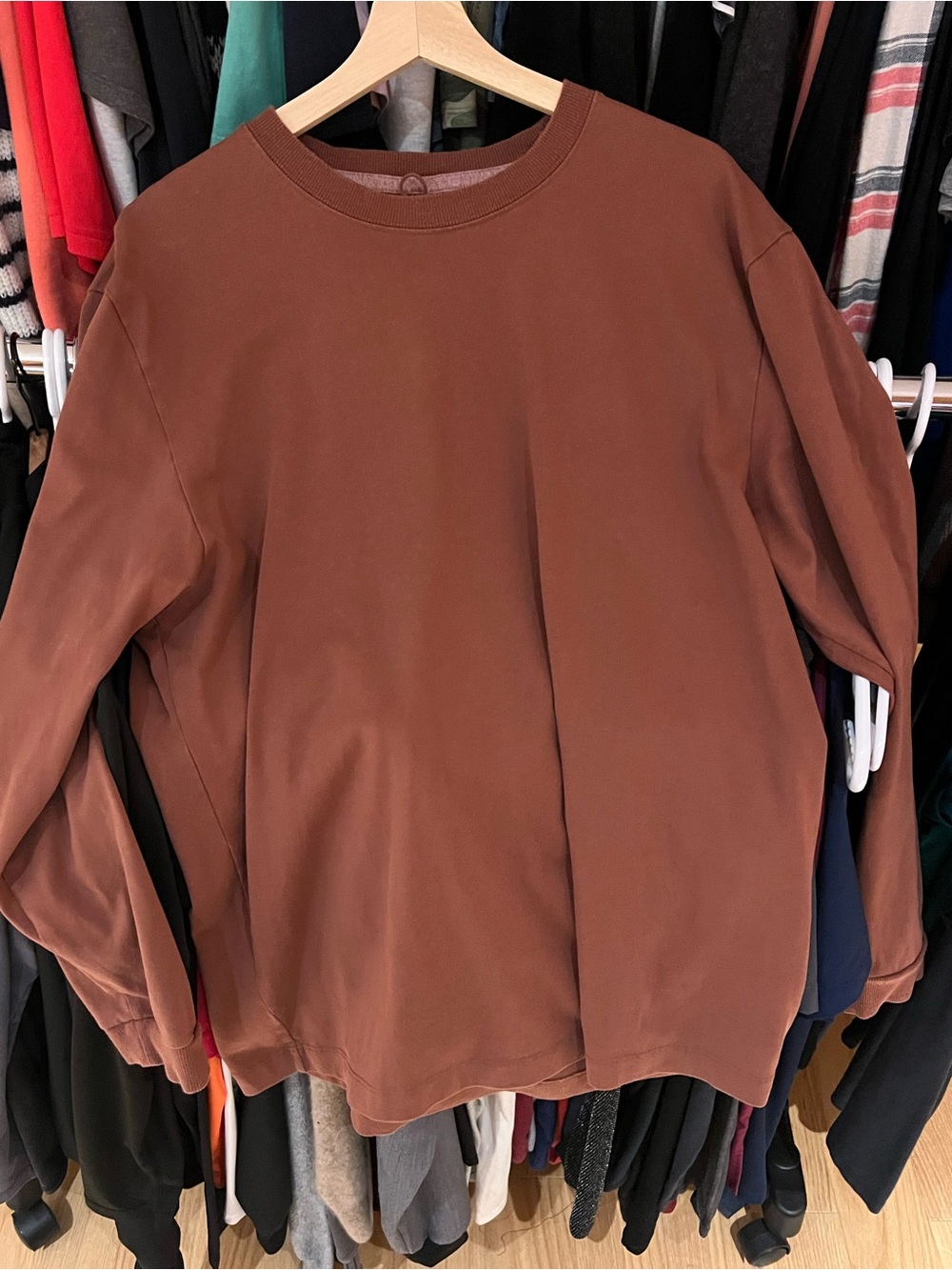 lululemon athletica Brown Long Sleeve Crewneck Shirt